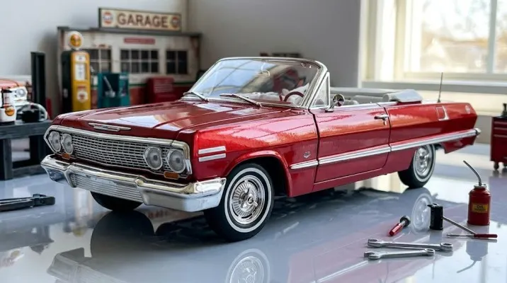 The Welly 1963 Chevrolet Impala Convertible Diecast Car Model